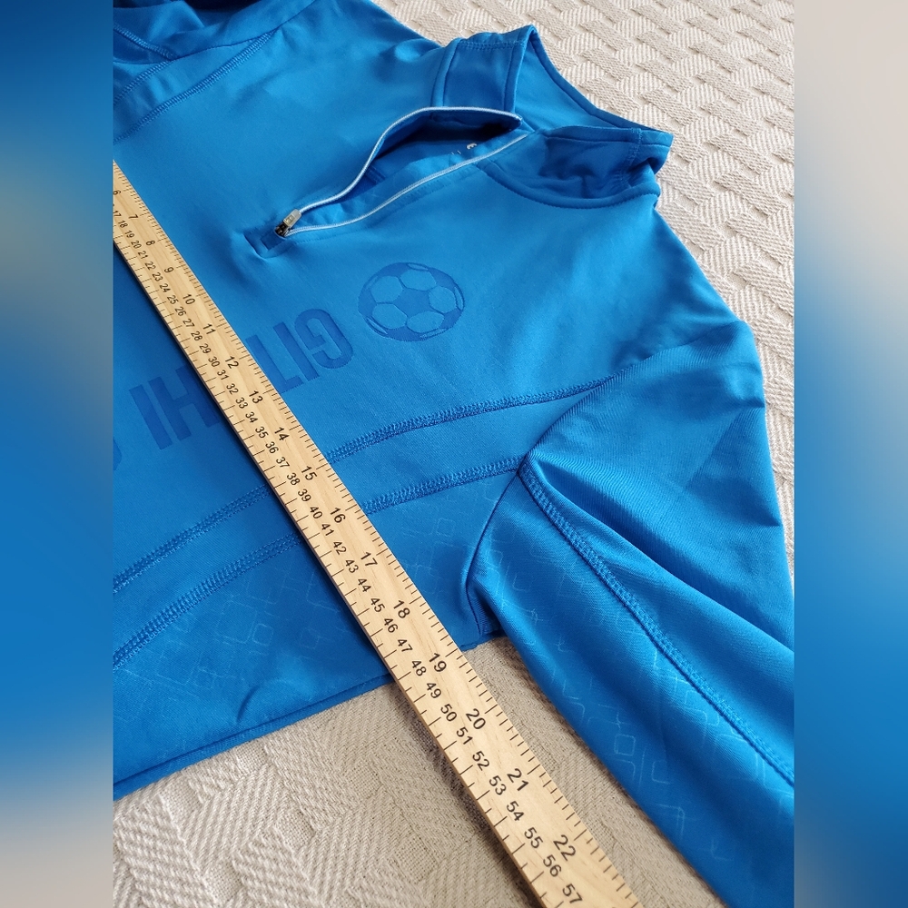 Elevate 1/4 Zip Performance Top Blue Gitchi Gummi Lake Superior Soccer - Picture 8 of 11